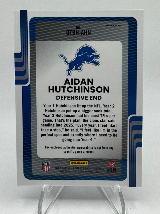 2025 Optic - Aidan Hutchinson Donruss Threads Blue Hyper #DTBH-AHN