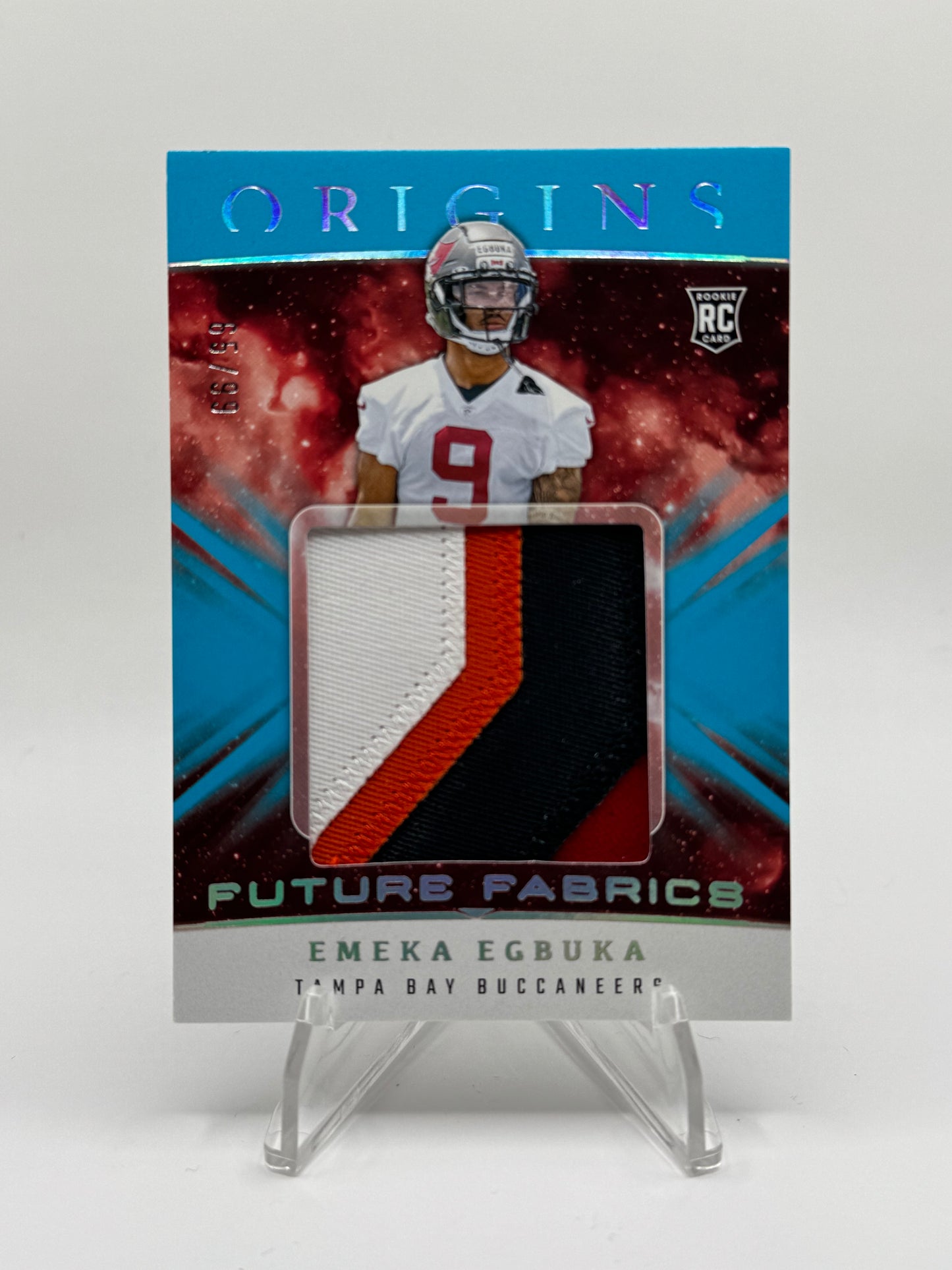 2025 Origins Future Fabrics 4 Color Patch Turquoise /99 Emeka Egbuka RC